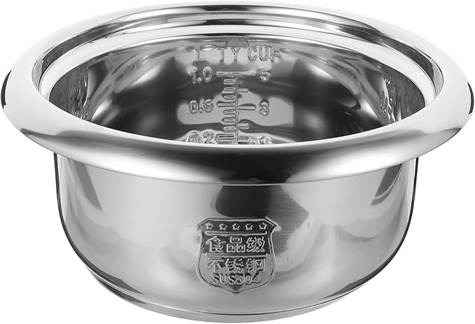 Hemoton Stainless Steel Rice Cooker Inner Pot Large Capacity Multi-use Cooking Pot for Rice Soup and Cake Replaceable Liner for Household Cookers Portable Kitchen Accessory