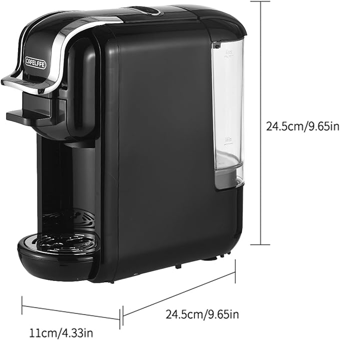 Tissting 4 in 1 Pod Coffee Maker 19Bar Pressure &amp 92℃ Constant Temperature - Fast 20s Brew for Hot Cold Coffee Programmable Single Double Serve 600ml Capacity with Auto Shutoff (US plug)