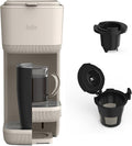 BELLA Single Serve Coffee Maker K Cup &amp Coffee Ground Compatible with Removable Adjustable Drip Tray Auto Shutoff &amp Reusable Dishwasher Safe Accessories Brews 6oz to 14oz 1000 Watt Oatmi