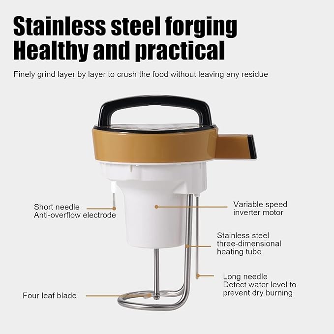 Stainless Steel Commercial Electric soymilk Machine Soy Milk Machine Soybean Processing Tool with LED Panel for Restaurant Kitchen