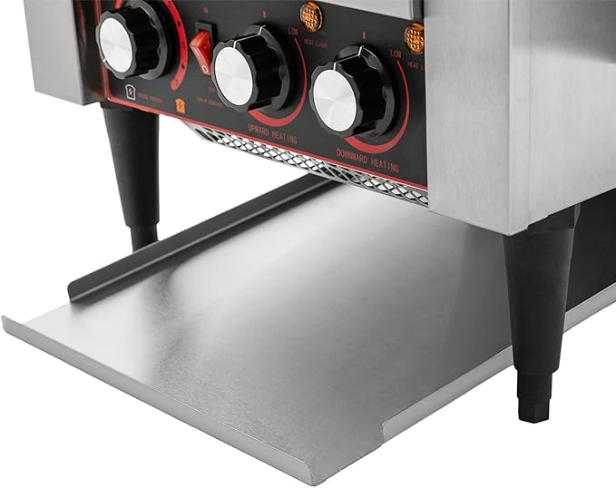 Commercial Conveyor Toaster 1900W Heavy-duty Toasters with Multiple Heating Modes and 7 speeds Toaster Ovens Countertop for Raditional White Slices Wheat Bagel Halves (300 Slices/H)
