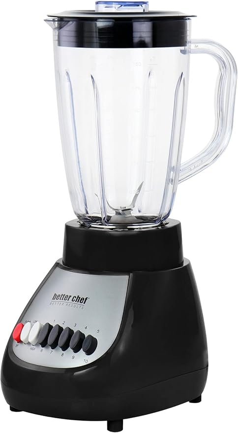 10-Speed Countertop Blender with 50oz Shatterproof Jar – 350-Watt Electric Blender with Pulse Function &amp Stainless Steel Blade – White &amp Black Kitchen Mixer for Smoothies Ice &amp More (Blac