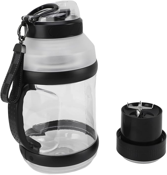 2L Large Capacity High Speed Blender with USB Charging Port Double Design for Shakes Smoothies and More (Black)
