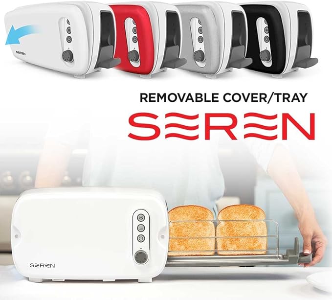BergHOFF Seren Side Loading Toaster with Cool Touch Exterior and Removable Crumb Tray White Without Serving Tray