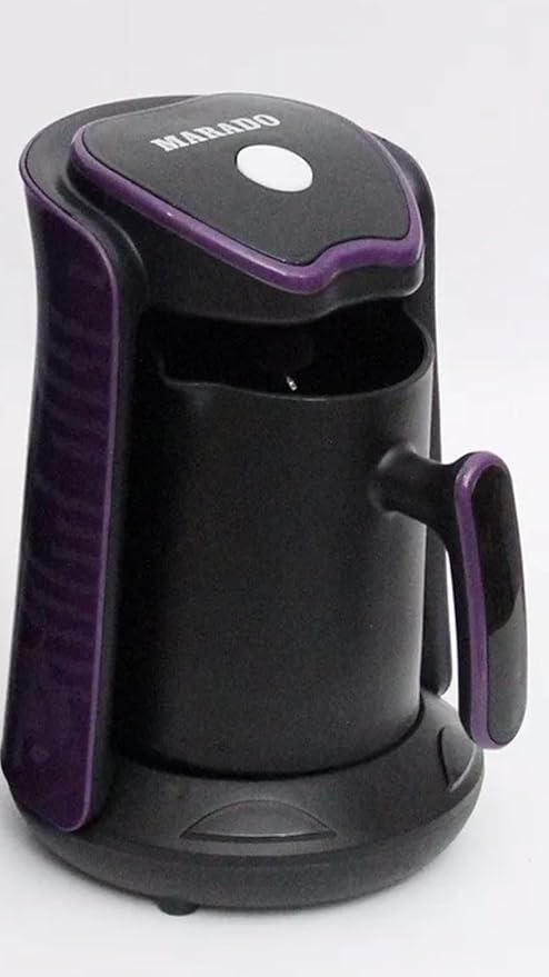 MARADO Turkish Arabic Greek Coffee Pot Maker Electric Machine 110v US PLUG 100% BPA-free 1-4 Cups Brewing Capacity with Cook Sense Technology Anti - Overflow cooking (PURPLE)