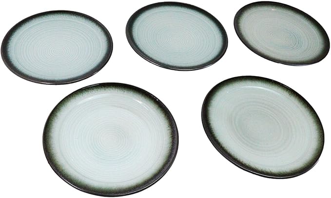 Ebros Gift Blue Sky Stars Artistic Seikai Porcelain Collection Dinnerware Serveware Kitchenware Set Asian Japanese Dining Restaurant Supply (Pack Of 5 Large Round Dinner Plates 10D)