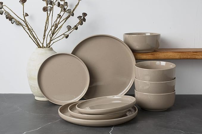 Famiware Milkyway Dinnerware Sets 16 Piece Dish Set Cinnamon Brown