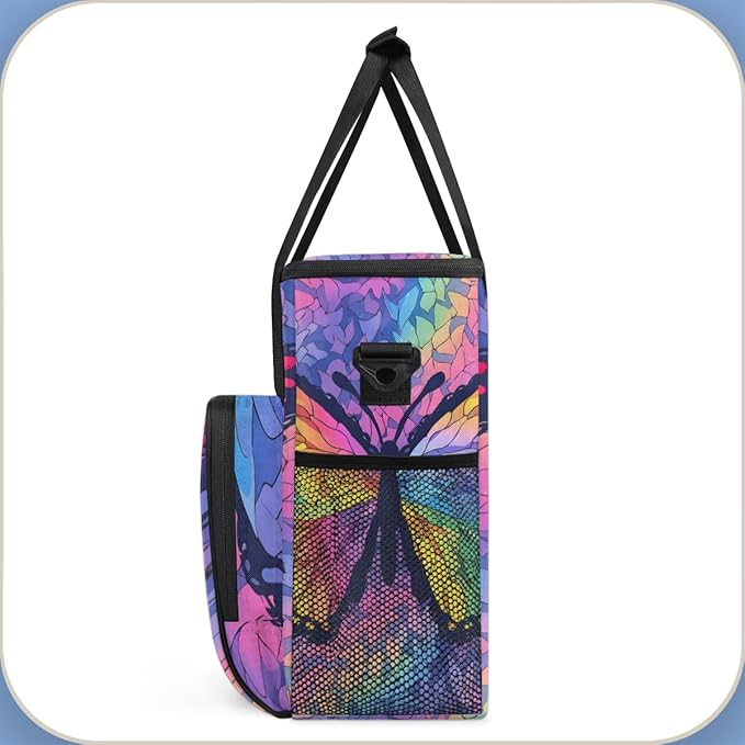Dreamy Butterfly Coffee Maker Carrying Bag Abstract Butterfly Travel Storage Bag Compatible with K-Mini or K-Mini Plus Single Serve Coffee Brewer Carrying Case with Multiple Pockets &amp Shoulder S
