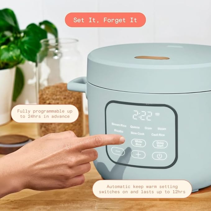 Beaautifuul 14-Cup Electric Rice Cooker with Automatic Keep Warm and Removable Nonstick Pot for Home Cooking (Hydrangea)