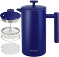 Secura French Press Coffee Maker 304 Grade Stainless Steel Insulated Coffee Press with 2 Extra Screens 34oz (1 Litre) Blue