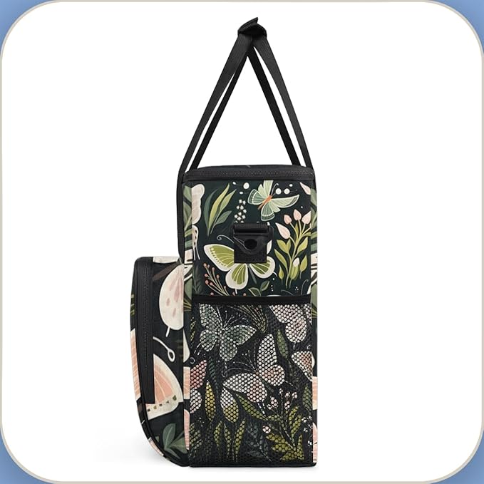 Abstract Butterfly Coffee Maker Carrying Bag Flowers Butterfly Travel Storage Bag Compatible with K-Mini or K-Mini Plus Single Serve Coffee Brewer Carrying Case with Pockets &amp Shoulder Strap