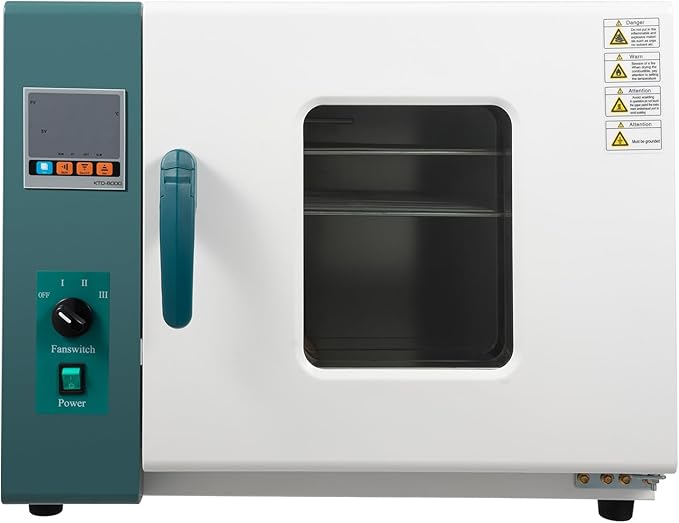 Digital Forced Air Convection Drying Oven1000W 110V Lab Oven with Adjustable Fan and Temperature Control RT+18°F~572°FStainless Steel Chamber for Industrial Laboratory Curing(Green)