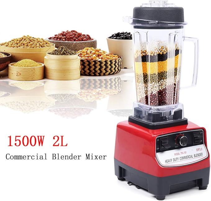 Professional Blender for Kitchen 1500W Electric Commercial Blender Milkshake Mixer Smoothie Maker Mixed Drink Coffee Maker for Home Kitchen Restaurant Speed Control 2L/0.5Gal Cup