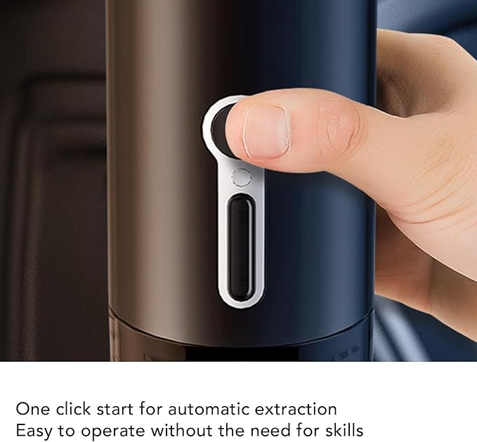 Travel Coffee Maker Portable Automatic Machine with 15 Bar Pressure and 2000mAh Battery for Camping Hiking Office Compatible with Ground Coffee and Capsules