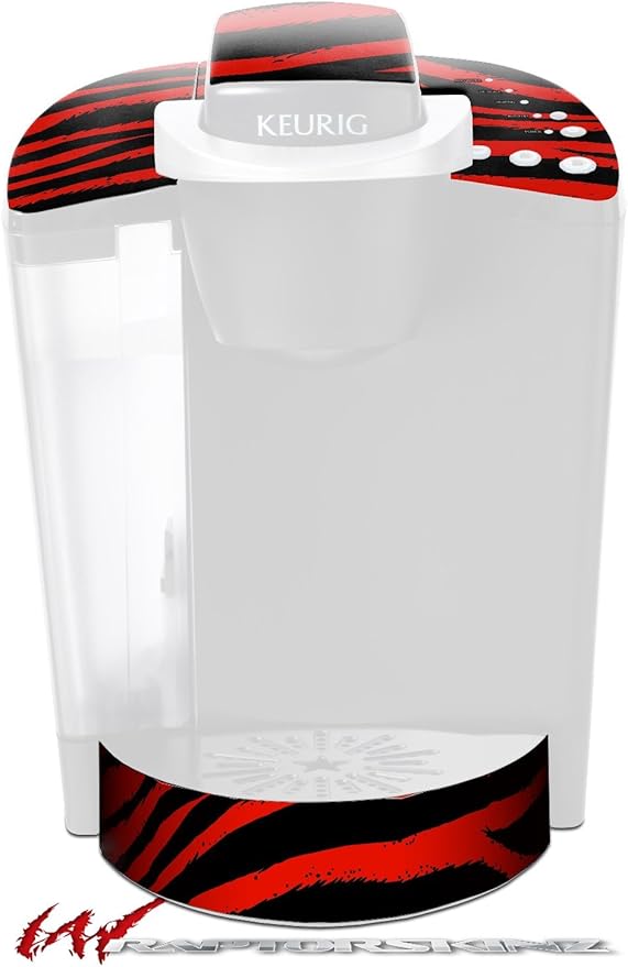 Decal Style Vinyl Skin compatible with Keurig K40 Elite Coffee Makers Zebra Red (COFFEE MAKER NOT INCLUDED)