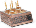 Traditional Handcrafted Copper Sand Coffee Maker Machine – With 5-Pots – 1000 W 110 Volt – Authentic Turkish Coffee Experience rich in foam