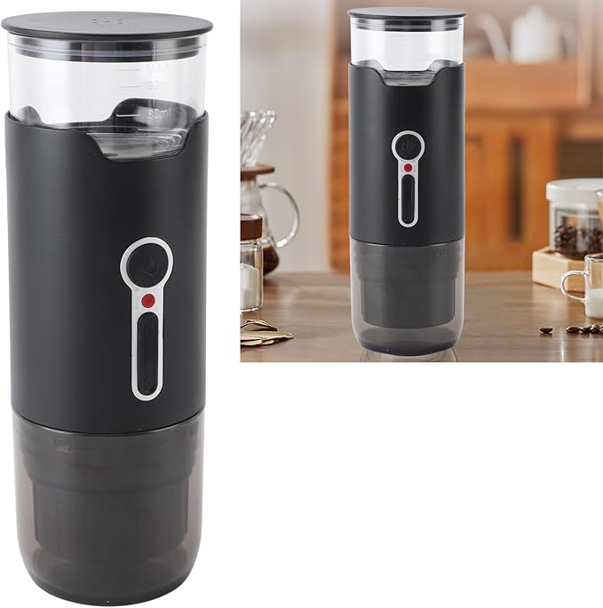 Rechargeable Mini Coffee Machine Portable Coffee Maker for Home Black 15 Bar Pressure Electric USB for Travel Camping Office (Italian Non Heating)