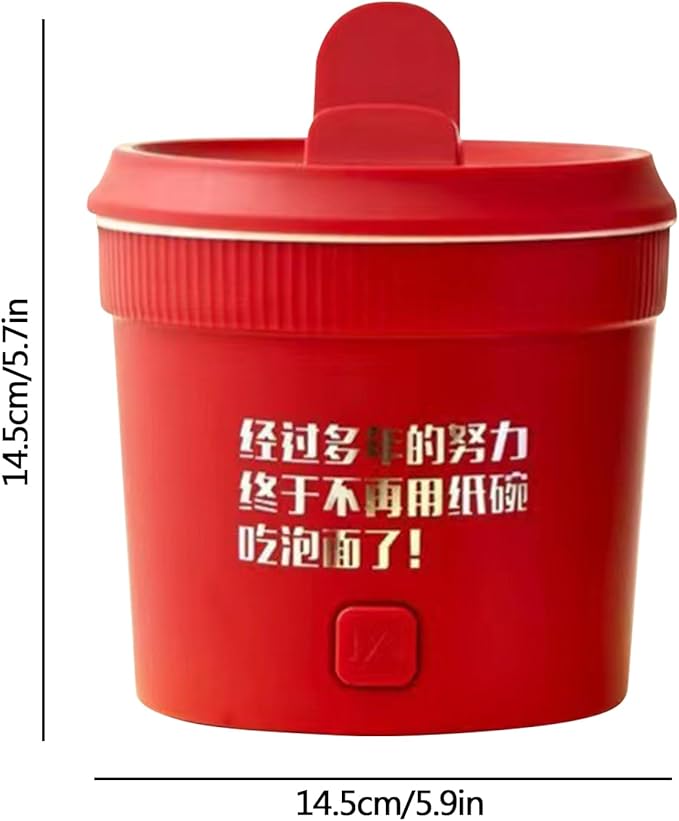 Multifunctional Mini Rice Cooker Smart Automatic Multi-function Electric Hot Pot 1L Small Household Multifunctional All-in-One Pot Soup Porridge Noodle Pot Steaming Stir-Frying (red)