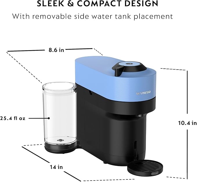 Nespresso Vertuo Pop+ Coffee and Espresso Machine by De'Longhi Pacific Blue Descaling Kit
