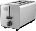 BLACK+DECKER 2-Slice Stainless Steel Toaster with 7 Toast Shades Extra-Wide Self-Centering Slots