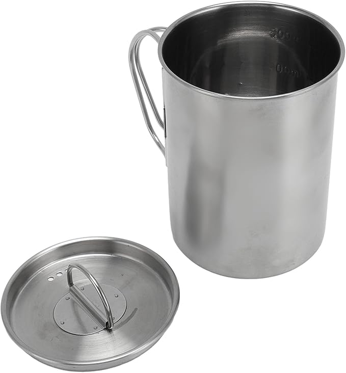 Stainless Steel Pour Over Coffee Maker Set Portable Camping Coffee Maker Paperless Filter with Foldable Design Includes Coffee Cup Lid Filter and Powder Jar for Travel Office