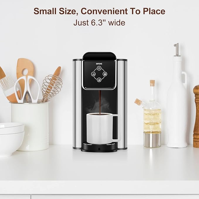 SIFENE 3-in-1 Pod Coffee Machine KC101 - Single Serve Coffee Maker - Quick Brew for Pods Ground Coffee Tea Black