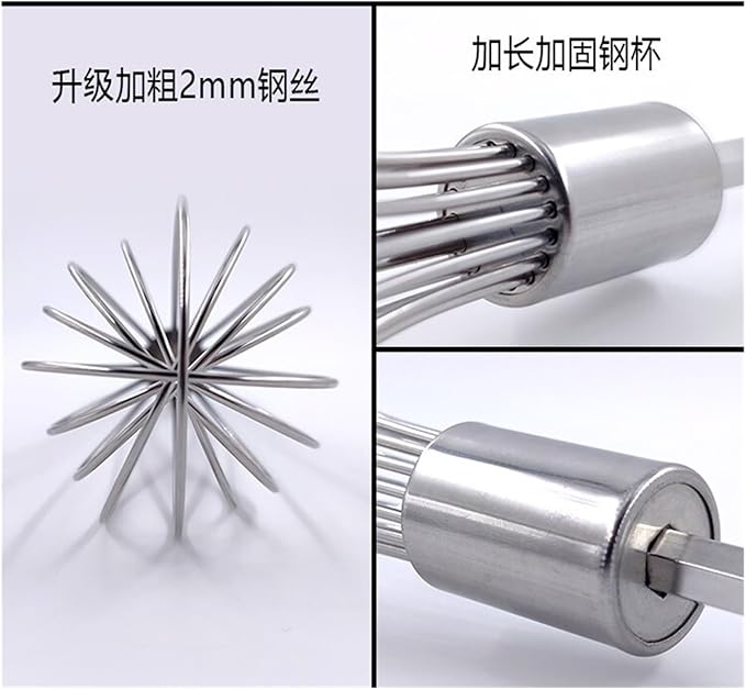 Blender Accessories Food Grade Extended and Thickened Lantern Egg Balls and Batter Pot Base Flashlight Drill Mixing Rod(30cm Four Pieces)