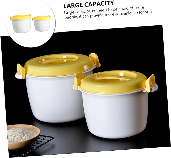 Healifty 2pcs Insulated Rice Cooker Set Cup Microwave Steamer Pot Portable Home Supply