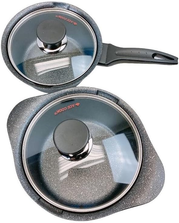 MADE IN KOREA Nonstick Pots and Pans Induction Marble Coating Cookware Set