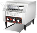 Conveyor Toaster 2200w 110v Countertop Electric Restaurant Equipment Stainless Steel Heavy-Duty Industrial Toasters Adjustable Toasters Oven w/Double Heating Tubes for Bun Bagel Bread Baked Food