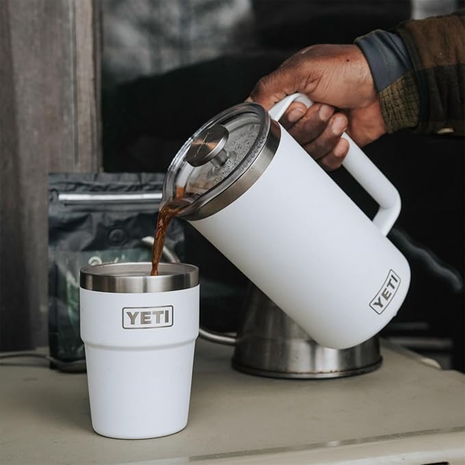 YETI Rambler 34 oz. French Press Coffee Maker with GroundsControl Filter White