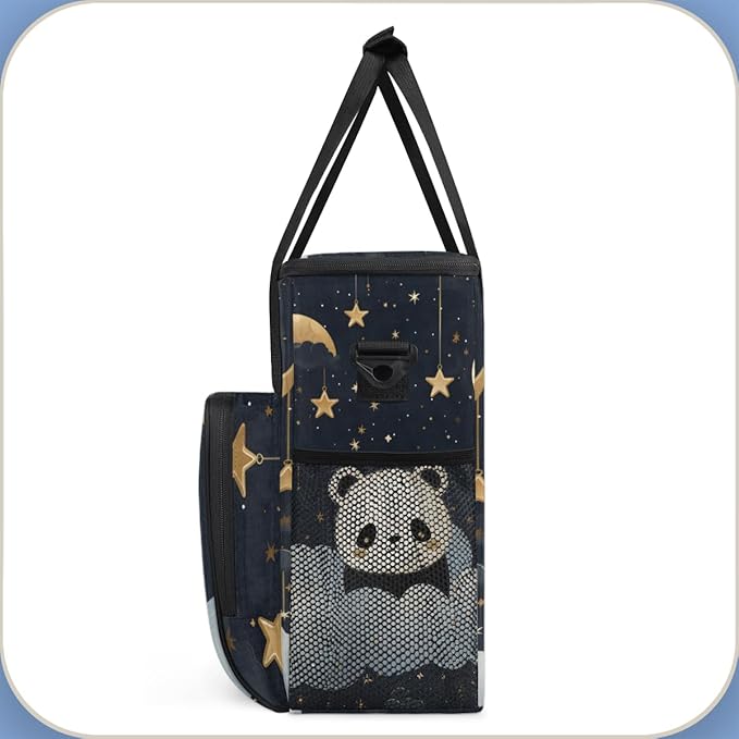 Panda Coffee Maker Carrying Bag Moon and Star Portable Travel Storage Tote Bag Compatible with K-Mini or K-Mini Plus Single Serve Coffee Brewer Carrying Case with Multiple Pockets &amp Shoulder Str