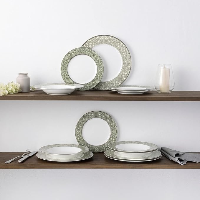 Noritake Infinity Green Platinum 12-Piece Dinnereware Set Service for 4