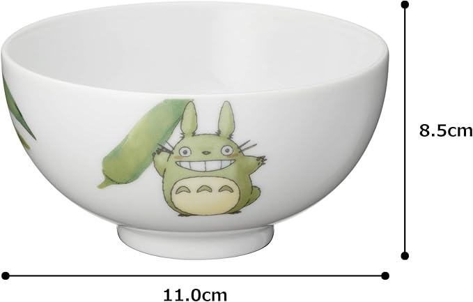 Noritake VT91082/1704-4 My Neighbor Totoro Rice Bowl 11.8 fl oz (320 cc) Microwave Safe Dishwasher Safe Okra Fine Porcelain