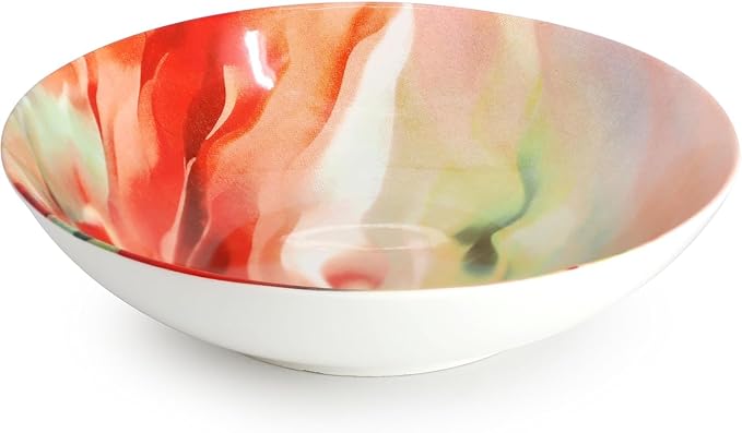 16‑Piece Porcelain Dinnerware Set with Floral Design – Round Plates Bowls and Mugs Microwave &amp Dishwasher Safe Tableware for 4 (Assorted)