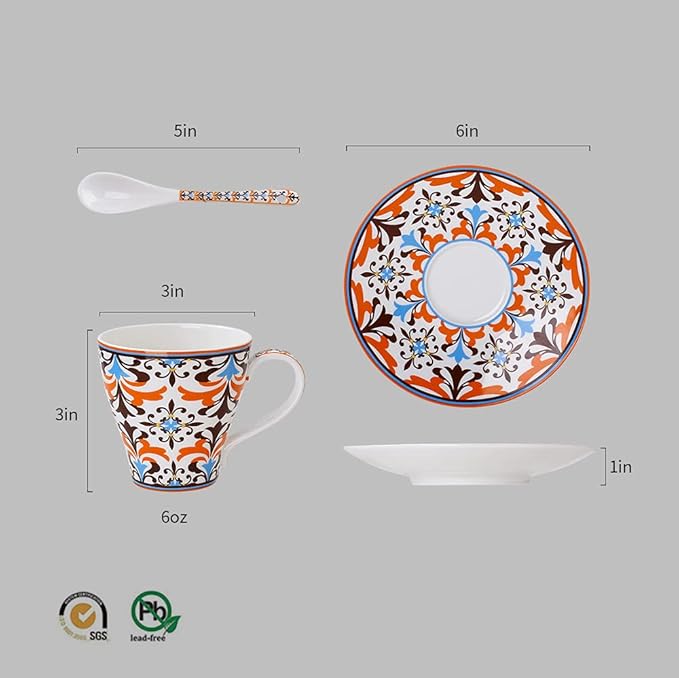 Porlien Bohemian 16-piece Dinnerware Set (Teacup and saucer set)