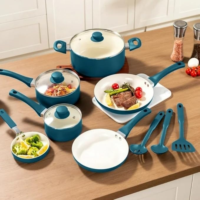 12-piece non-stick aluminum alloy cookware set