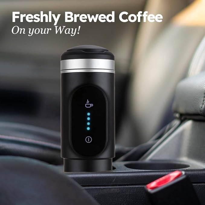 Portable Espresso Maker Compact Battery Operated Coffee Maker for Travel or Camping Black 80ml Capacity