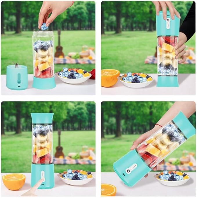 Portable Mini Smoothie Blender Personal Size Electric USB Juicer Cup 500ML with 6 Blades 18000RPM Mixing Efficiently and 25 Cups After Full Charged for Office Gym Camping Travel