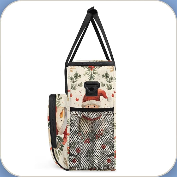 Fantastic Santa Claus Coffee Maker Carrying Bag Modern Santa Claus Travel Storage Bag Compatible with K-Mini or K-Mini Plus Single Serve Coffee Brewer Carrying Case with Pockets &amp Shoulder Strap