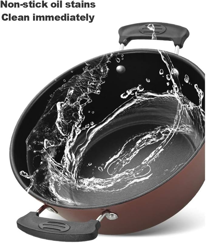 Cooking Pot Low Oil Fume Cooking Non-Stick Cookware Set Combination 3-Piece Wok Soup Pot High Temperature Pot Set Suitable for Induction Cooker Gas Stove Etc. vision