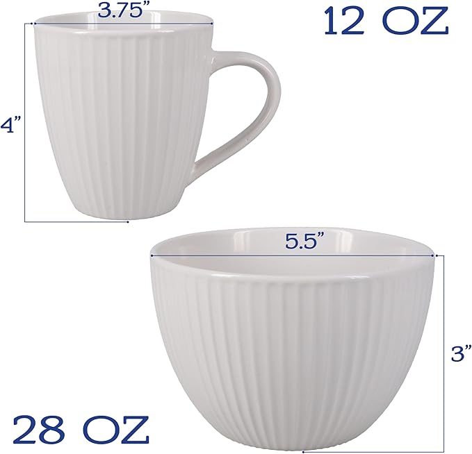 BIA Cordon Bleu Stoneware Sunray 16-Piece Dinnerware Set Cream