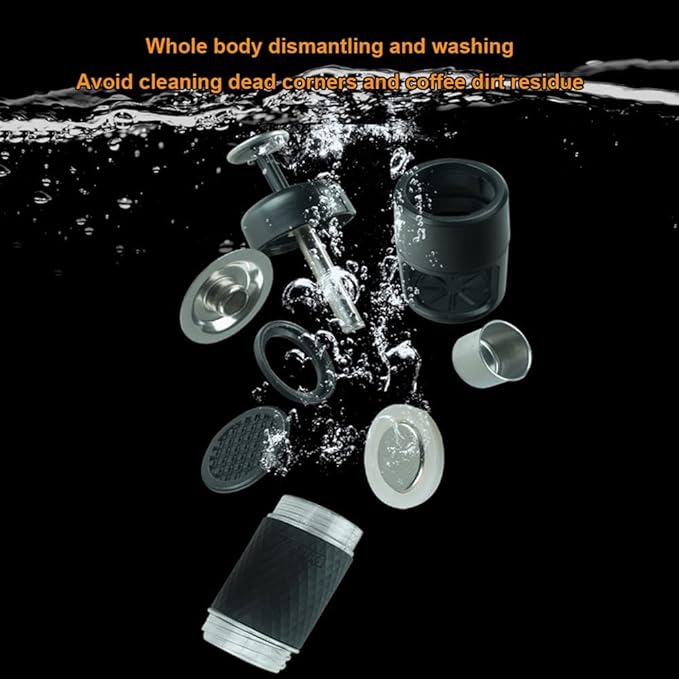 Portable Coffee Machine Manual Espresso Coffee Maker for Car Travel Camping Hiking Home Office Compatible with Coffee Powder &amp Coffee Capsule 80ml Water Capacity10g Coffee Powder Capacity