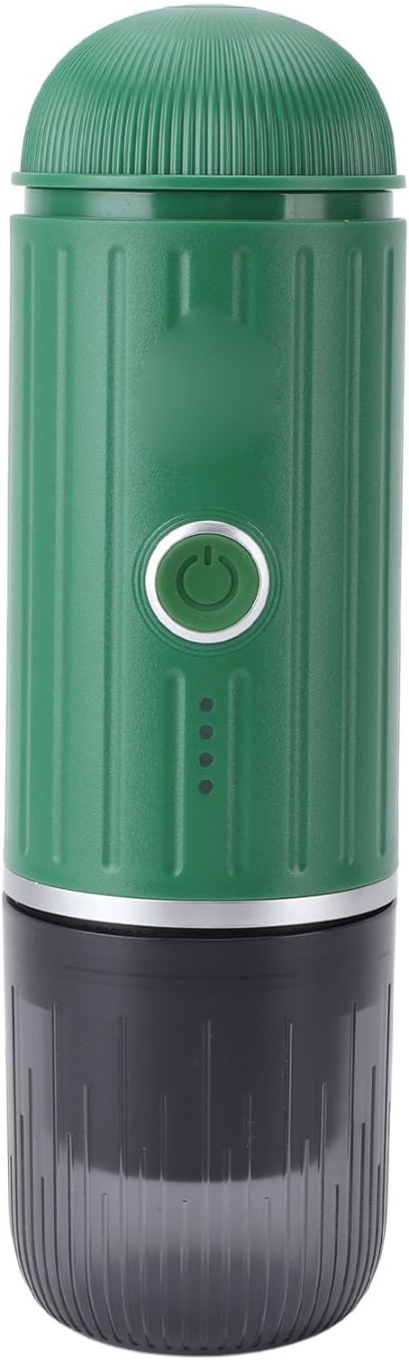 Portable Mini Pressure Coffee Machine 19 Bar Refillable Oil Extraction for Home (GREEN)