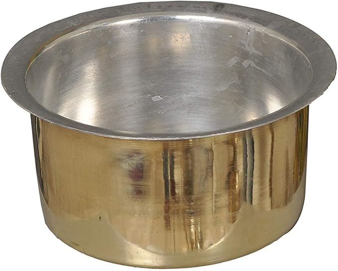 SEJAL SPECIAL Brass Tope (2 Liters) Golden Handi Rice Pot (Free wooden karchi) by Sejal Ayurveda