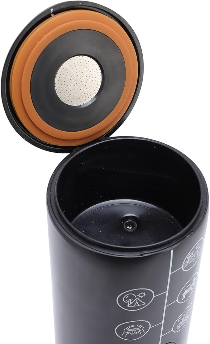 Portable Coffee Maker Electric Coffee Machine with 17Bar Pressure for Travel Camping Office (Black)
