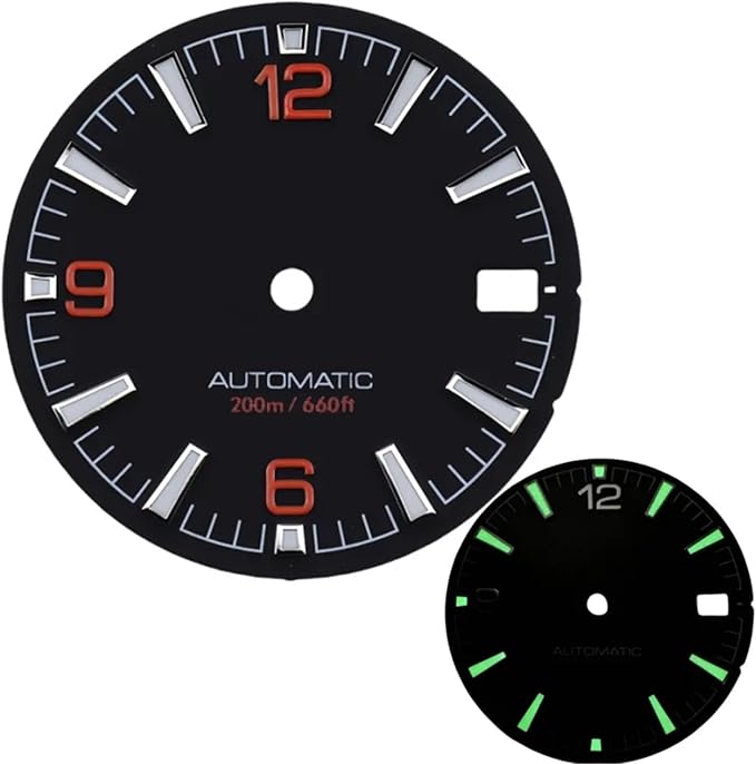 Quality Sea 600m Style Watch Dial with C3 for Bgw9 Green Blue Luminous for Nh35 Nh36 Mechanical Movement for Skx007 Case 28.5mm Dial(3)