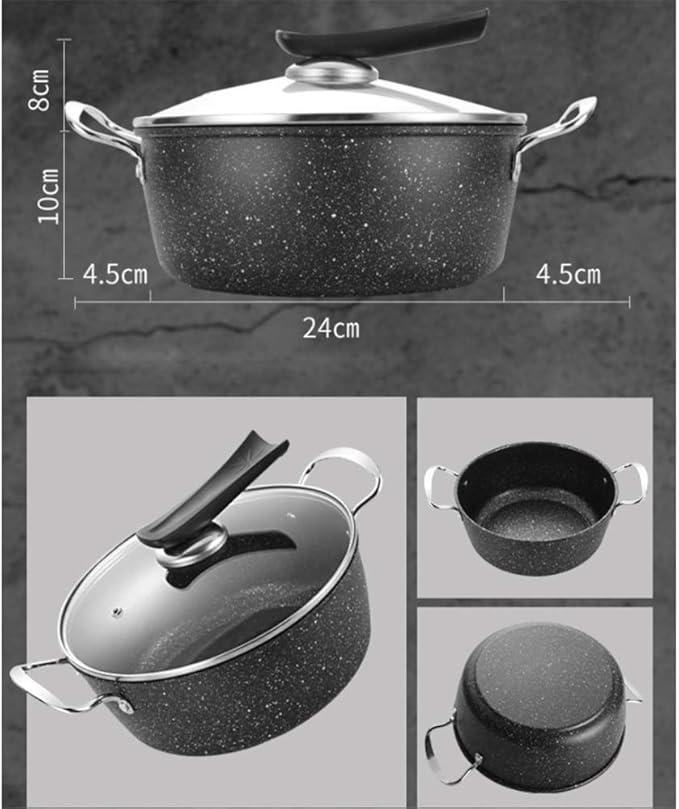 Pot Set Non-Stick Cookware Set for Professional Pans and Pans Including Cookers Cookware Cooking Set(A)