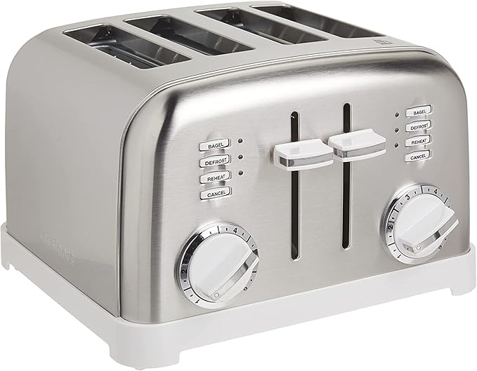 Cuisinart CPT-180WP1 4-Slice Metal Classic Toaster White/Stainless Steel &amp C77WTR-15P Classic Forged Triple Rivet 15-Piece Knife Set with Block White
