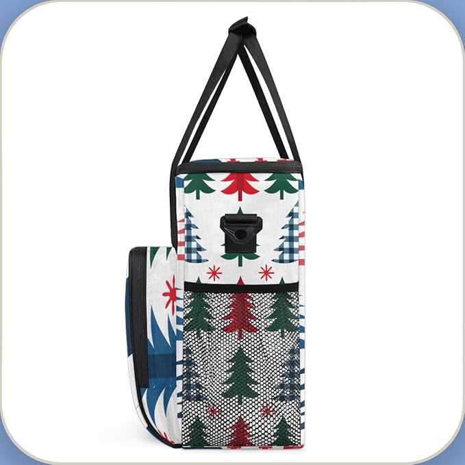 Abstract Tree Christmas Coffee Maker Carrying Bag Travel Storage Bag Compatible with K-Mini or K-Mini Plus Single Serve Coffee Brewer Carrying Case with Multiple Pockets &amp Shoulder Strap